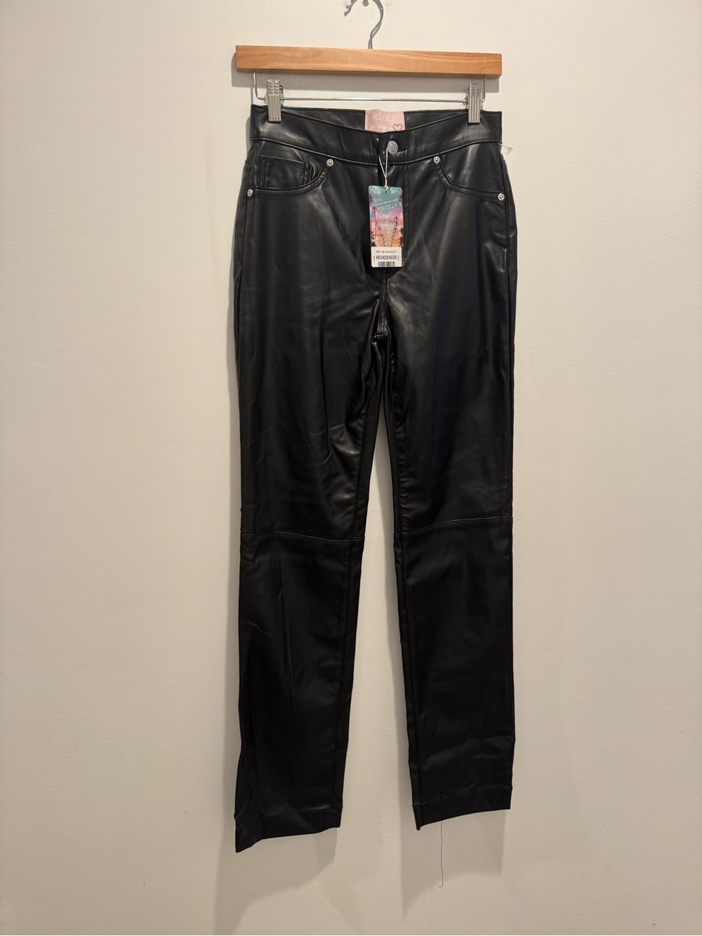Revice Black Faux Leather Pants NWT